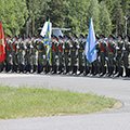 Подготовка военнослужащих к военному параду в Санкт-Петербурге