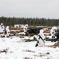 Боевые стрельбы артиллерийских подразделений Красносельской мотострелковой бригады Западного военного округа в Ленинградской области